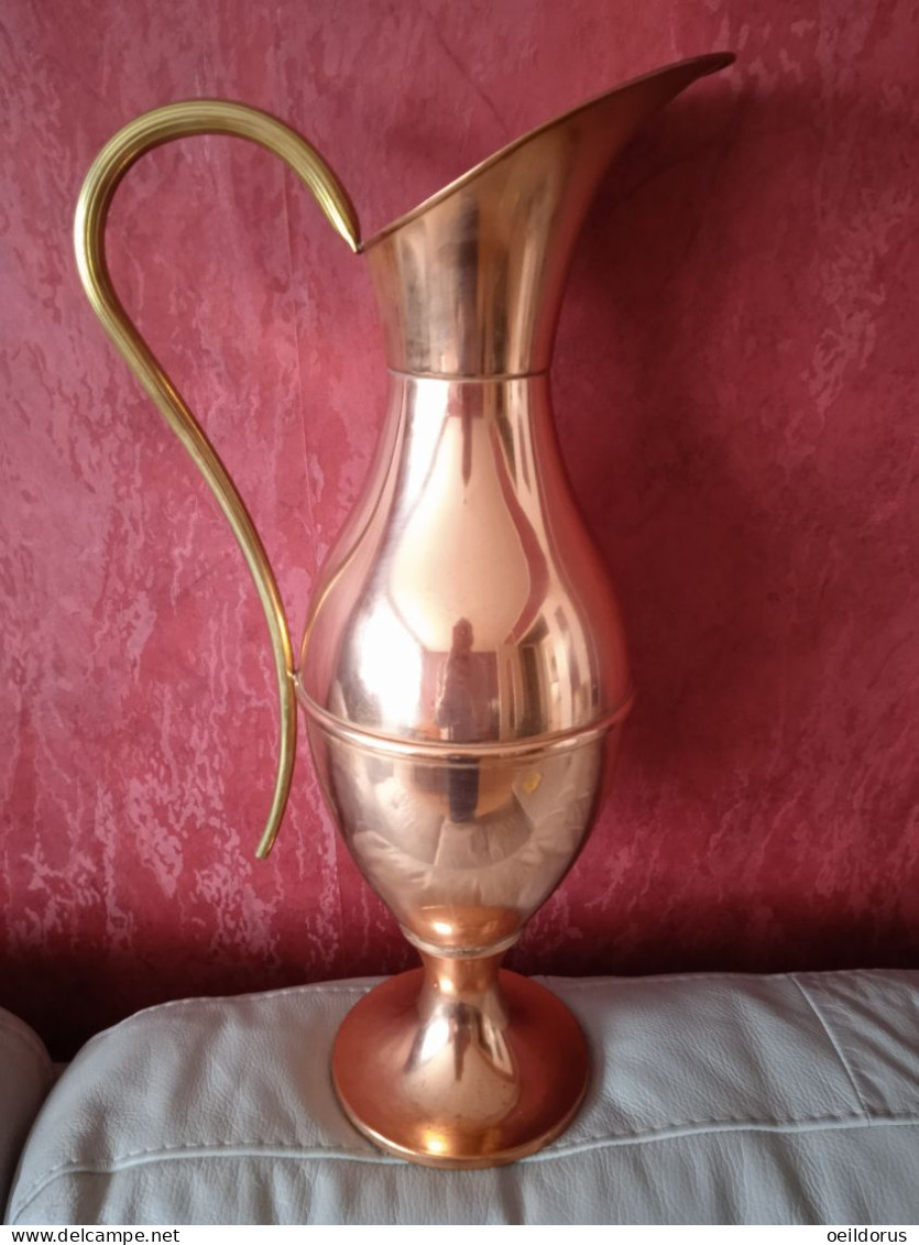 Grand Vase en Cuivre L. Lecellier Villedieu H 44 cm 1111 g