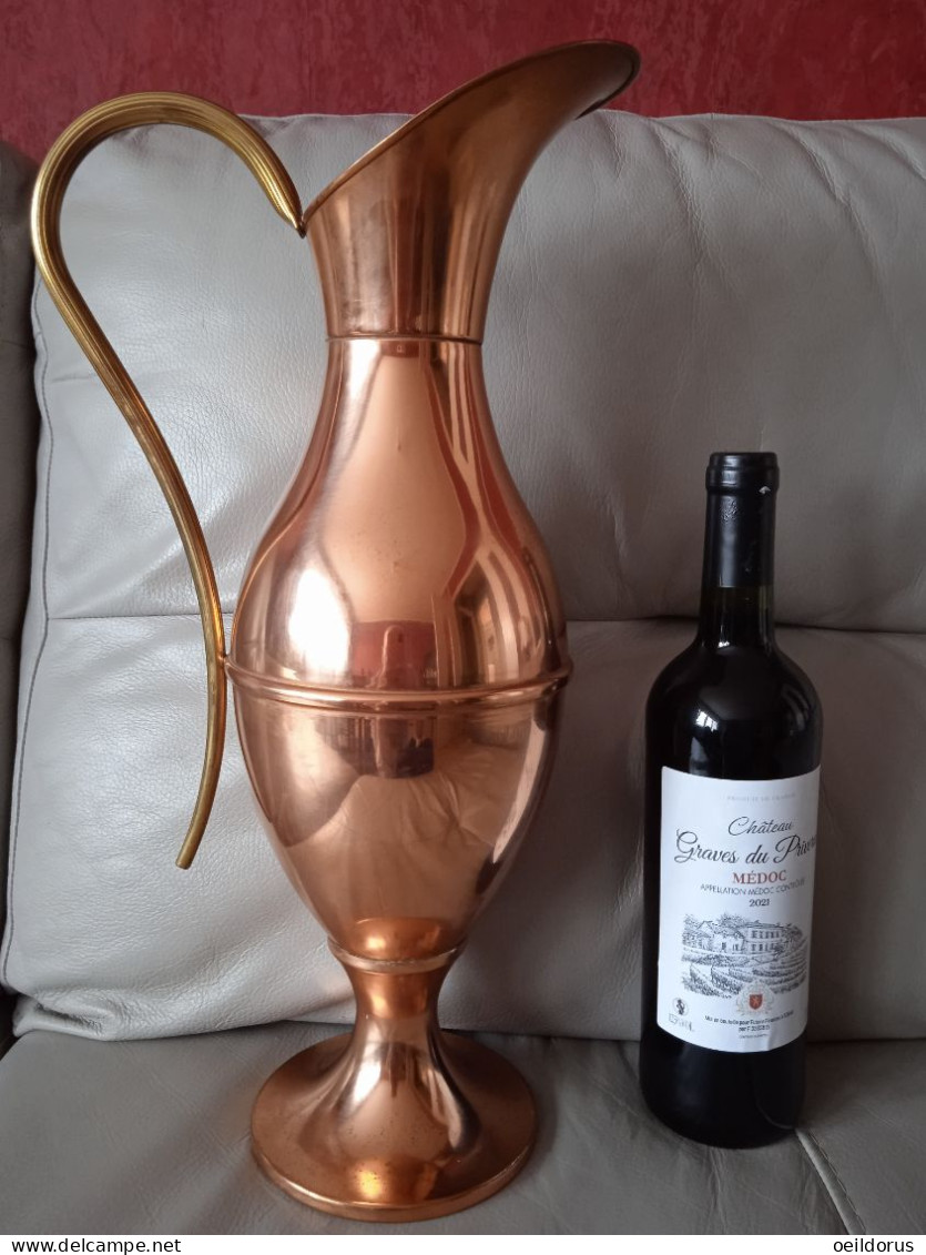 Grand Vase en Cuivre L. Lecellier Villedieu H 44 cm 1111 g