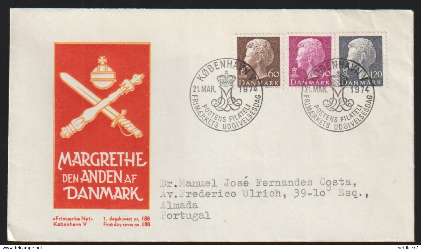 Danemark Denmark 1974 Enveloppe Kobenhavn Premier Jour FDC - Storia Postale