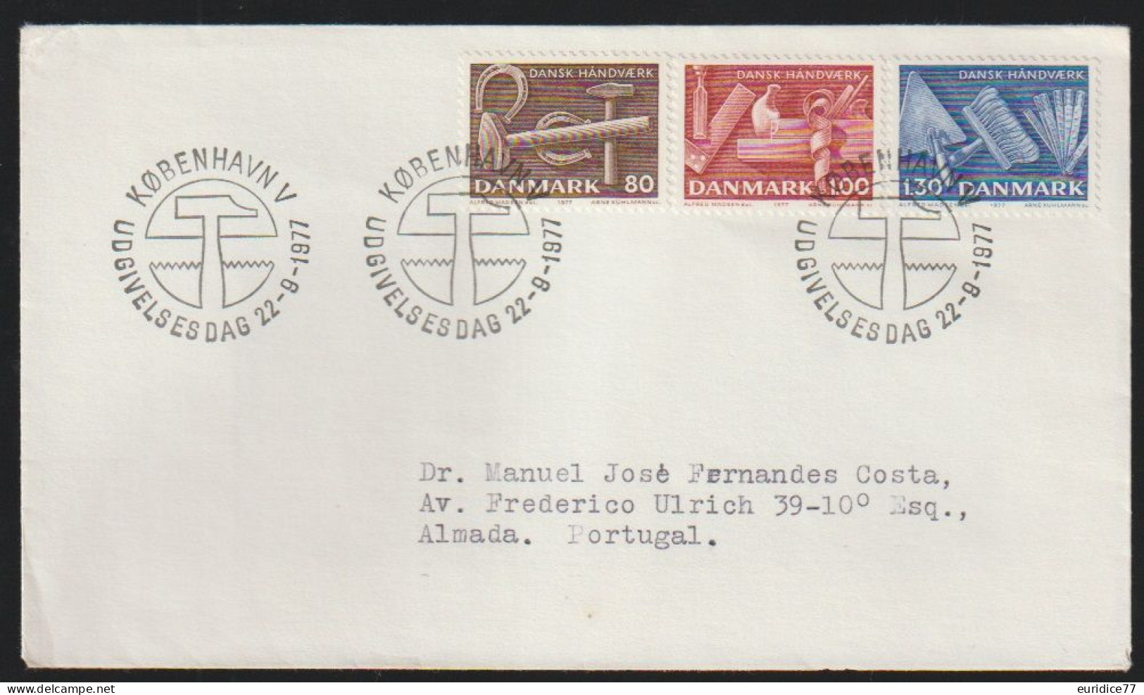 Danemark Denmark 1977 Enveloppe Kobenhavn Premier Jour FDC - Storia Postale