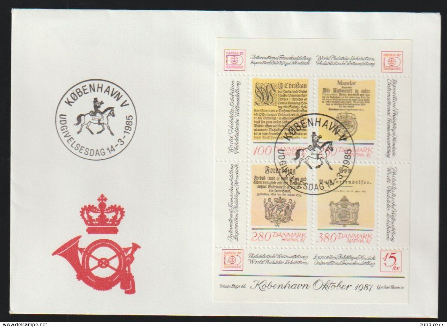 Danemark Denmark 1985 Enveloppe Kobenhavn Premier Jour FDC - Briefe U. Dokumente