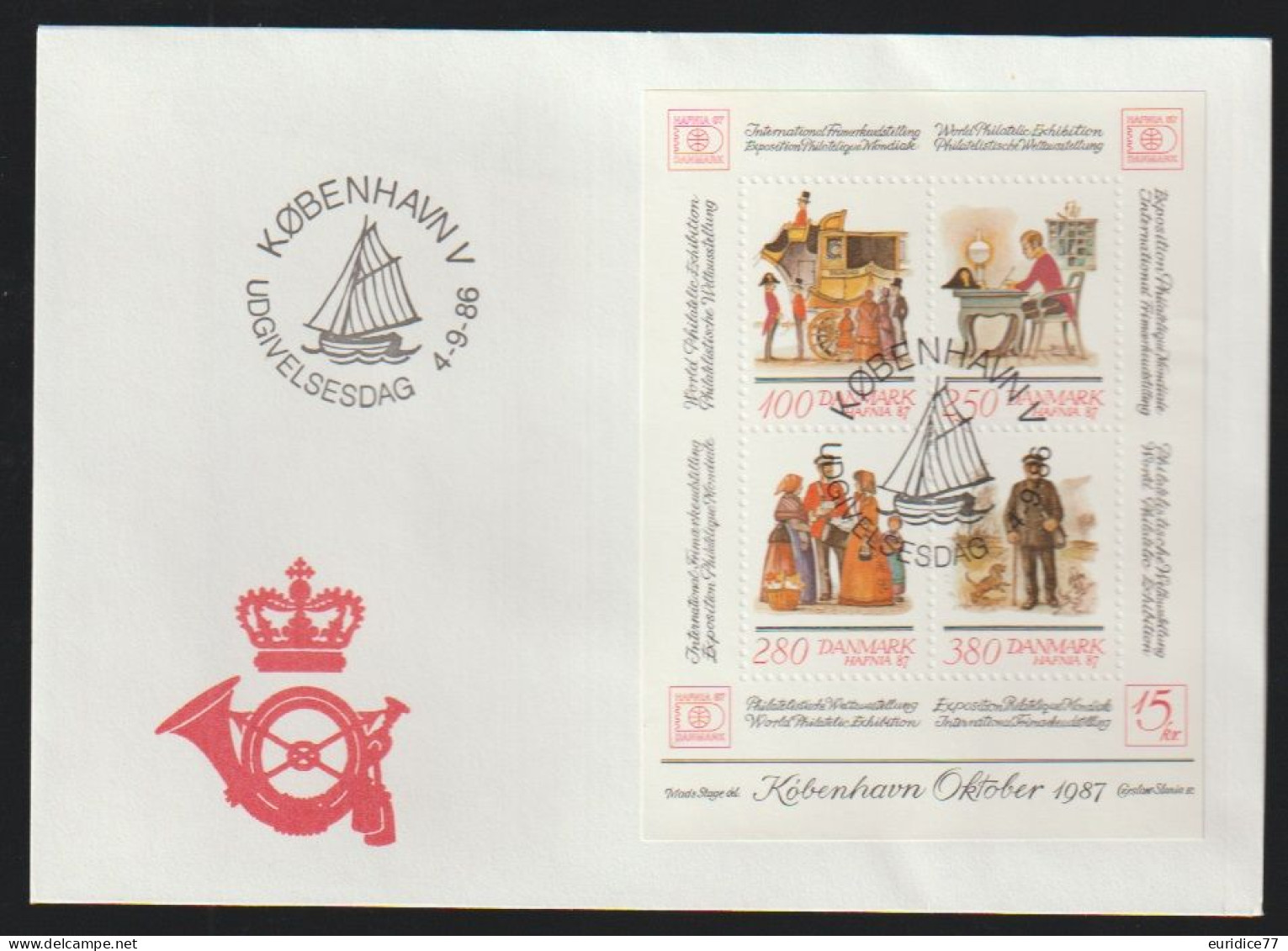 Danemark Denmark 1986 Enveloppe Kobenhavn Premier Jour FDC - Lettres & Documents