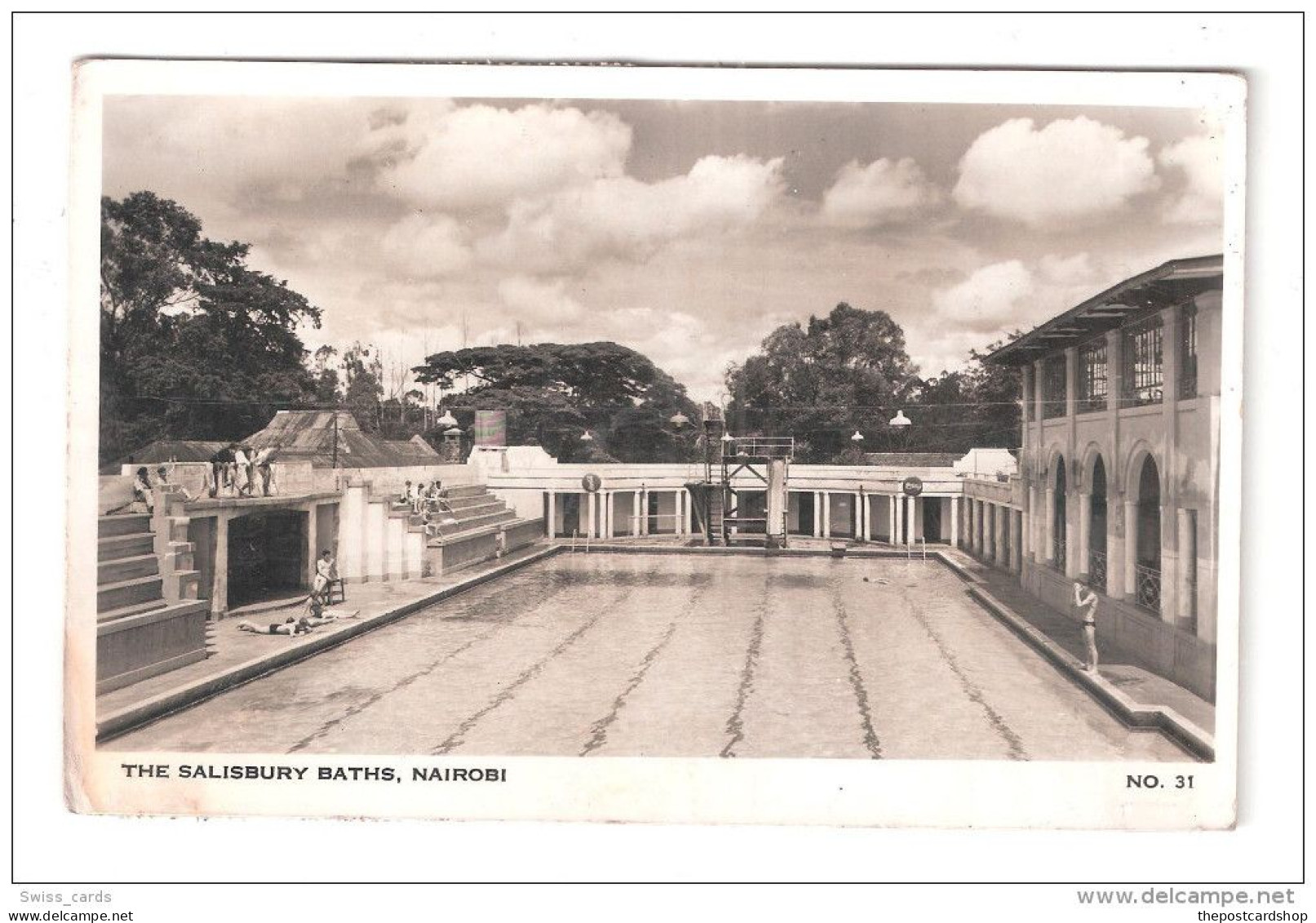 Uganda Kenya Tanganyika USED STAMPS Kenya SALISBURY BATHS Nairobi 1950s Postcard LIDO SWIMMING POOL - Kenia