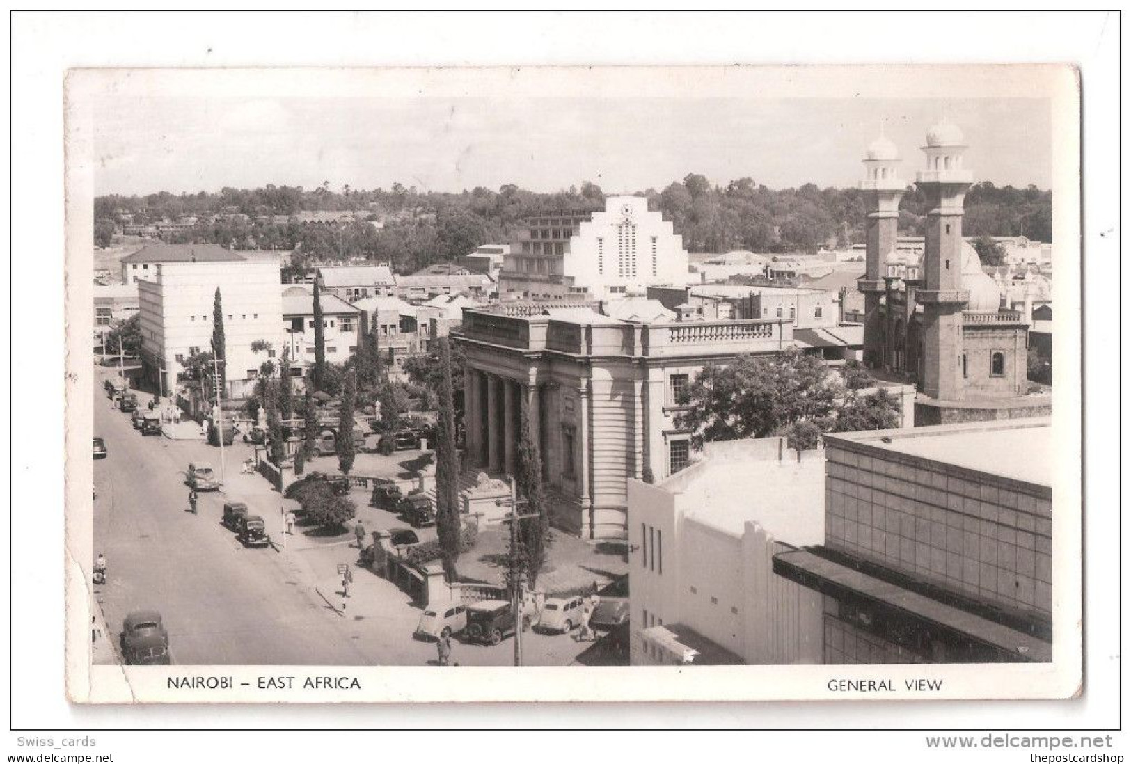 Uganda Kenya Tanganyika USED STAMPS Kenya GENERAL VIEW Nairobi 1950s Postcard - Kenya
