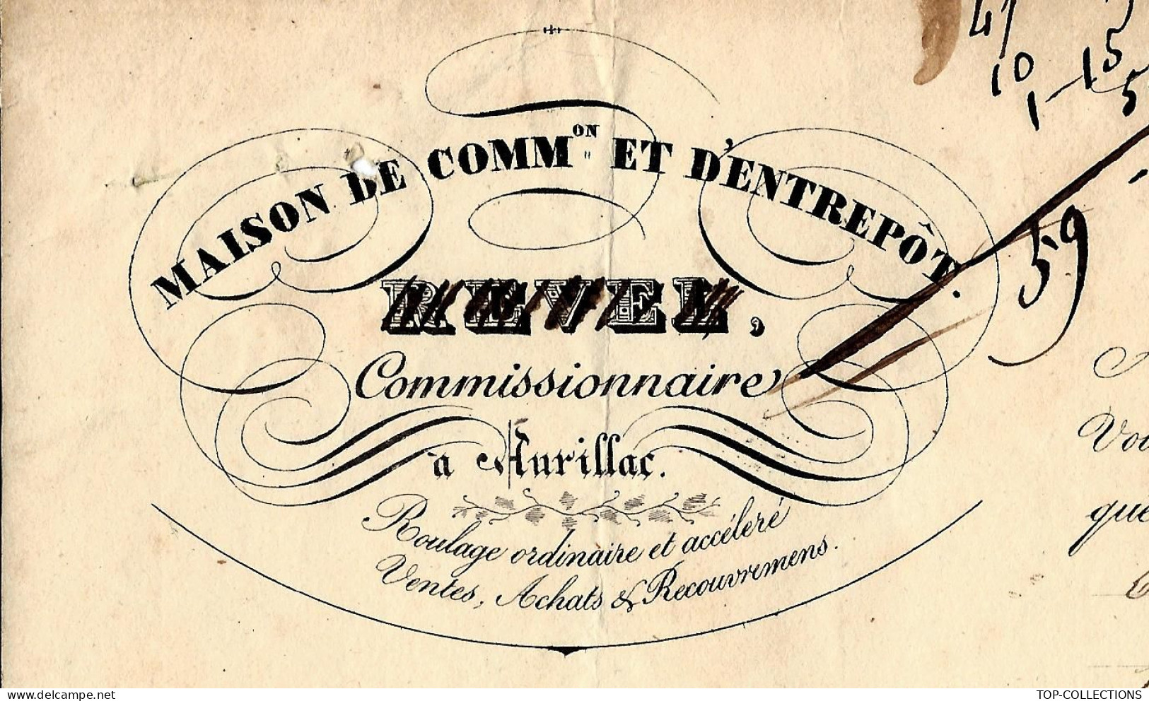 1839   ROULAGE TRANSPORT LETTRE DE VOITURE  Revel Carcuac Succ. À Aurillac => Murat Talandier Balzac Pièces De Fromage - 1800 – 1899