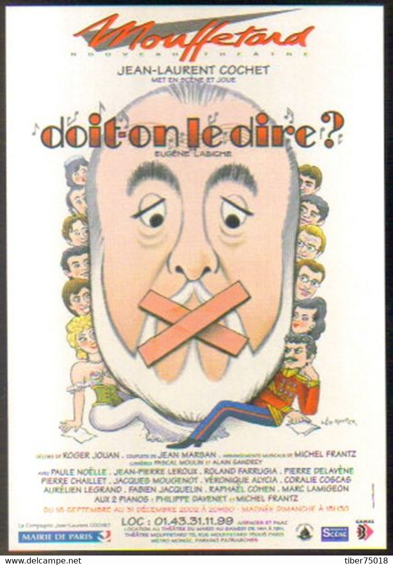 Carte Postale "Cart'Com" (2002) Doit-on Le Dire ? (Eugène Labiche - J.L. Cochet) Théâtre Mouffetard (ill. Léo Kouper) - Kouper