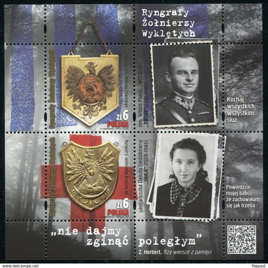 2018 POLAND Gorgets Of The Cursed Soldiers MNH** - Brieven En Documenten