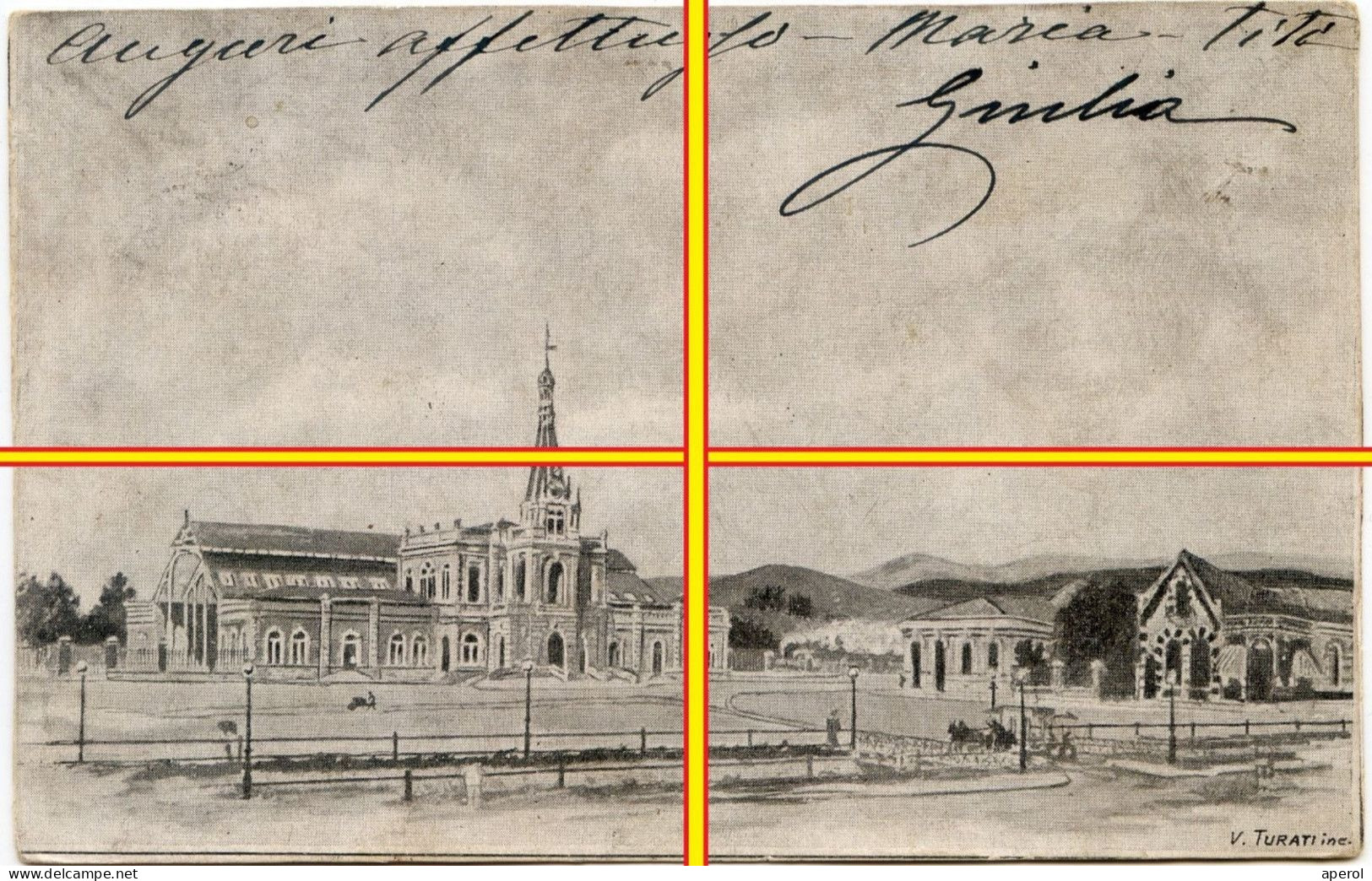 BELO HORIZONTE - Concepção Artística Da Estação Ferroviária - V. Turati Inc. 1896 Viaggiata Nel 1903 - Belo Horizonte