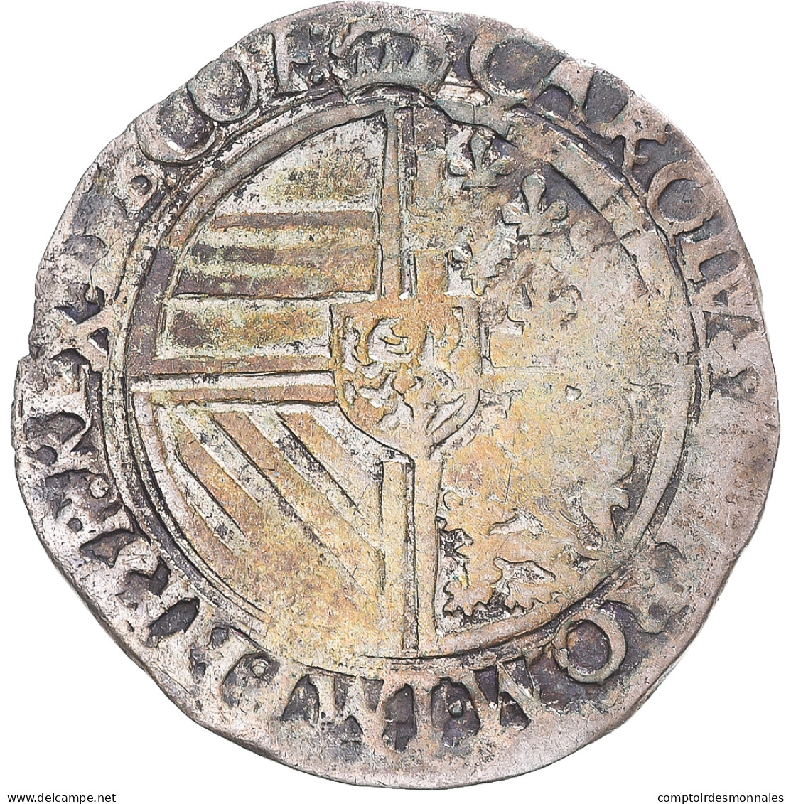 Monnaie, Belgique, Charles Quint, Gros, 1545-1553, Bruges, TB, Argent - Andere & Zonder Classificatie