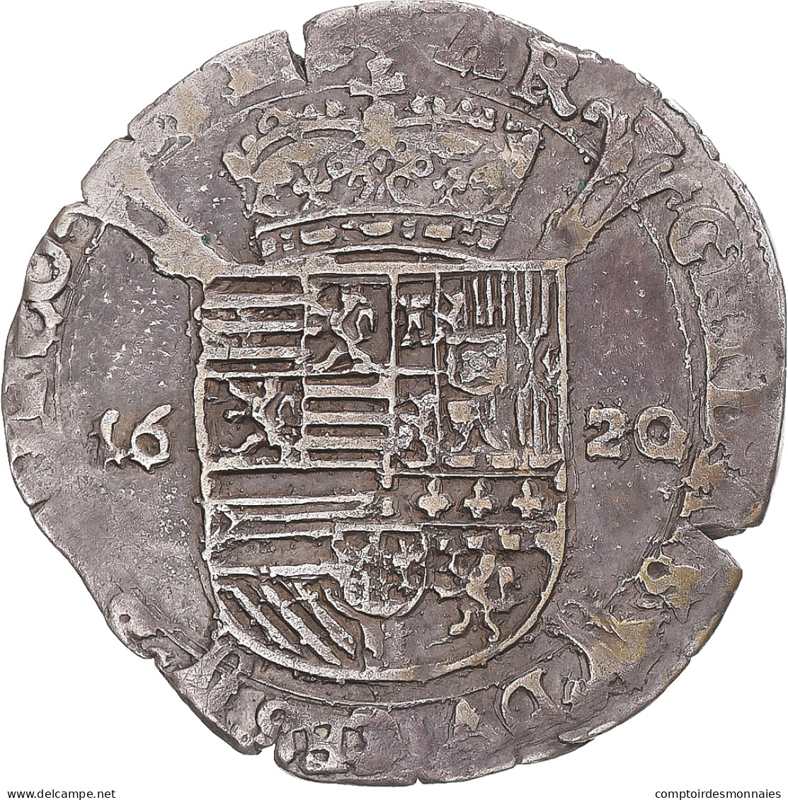 Monnaie, Pays-Bas Espagnols, Albert & Isabelle, Escalin Au Paon, 1620, Bruges - Spaanse Nederlanden