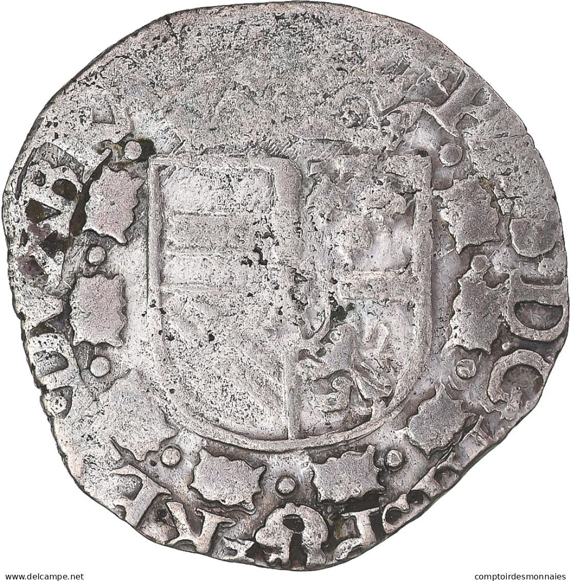 Monnaie, Pays-Bas Espagnols, Philippe II, 1/20 Ecu Philippe, 1597, Anvers, TB - Andere & Zonder Classificatie