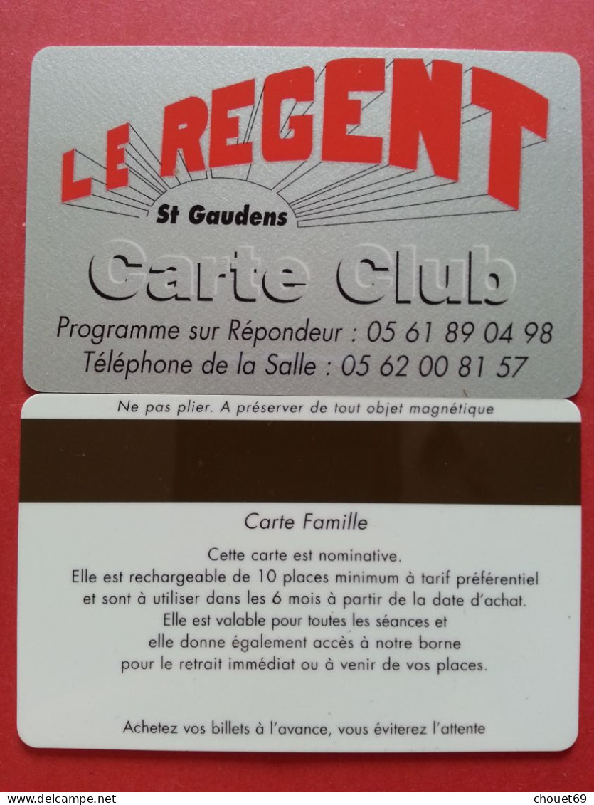 Cinécarte Cinéma Le Regent St Gaudens Carte Famille  (BH0621 - Kinokarten