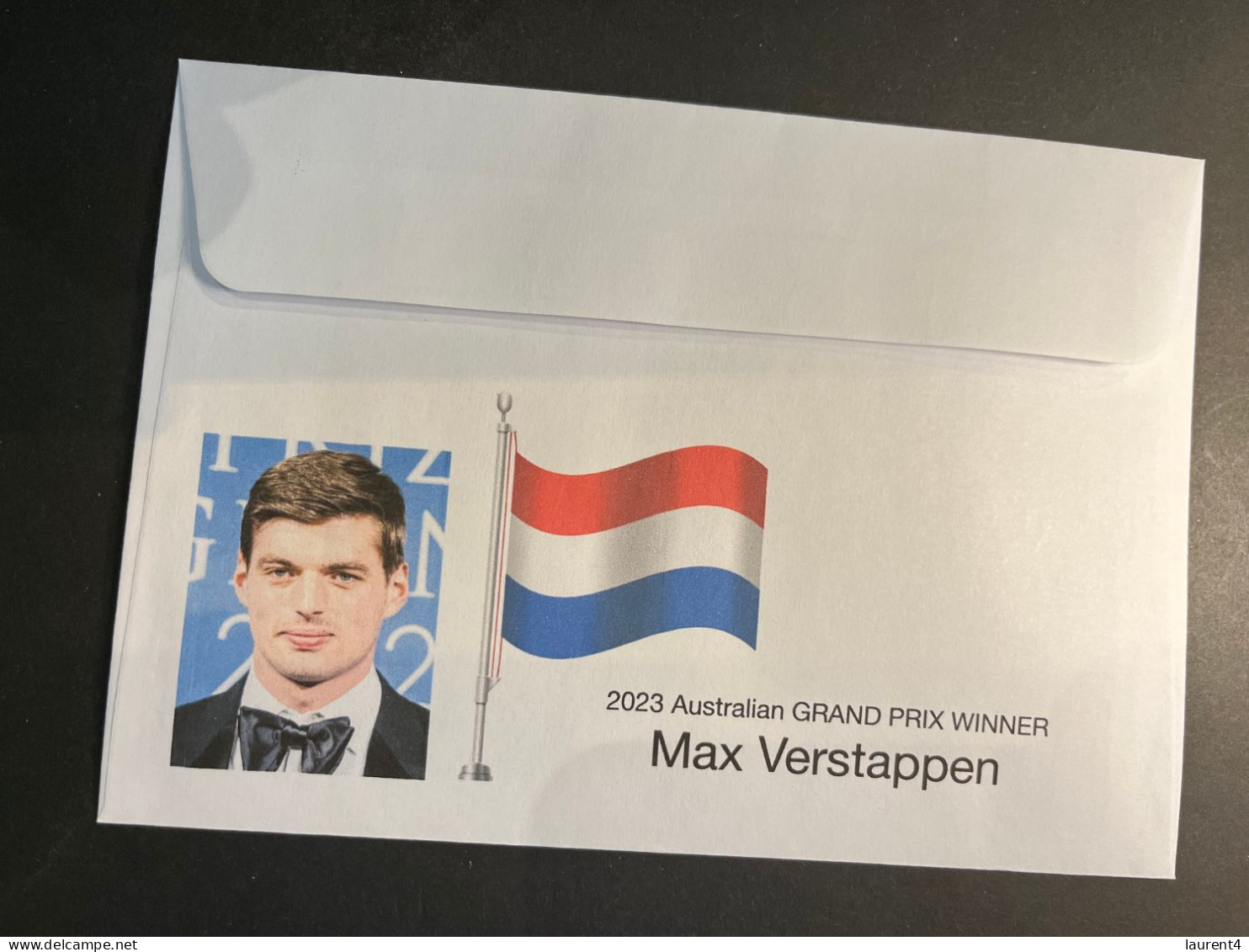 (4 Q 52) Formula One - 2023 Miami Grand Prix - Winner Max Verstappen (6 May 2023) With OZ + USA Flag Stamp - Otros & Sin Clasificación