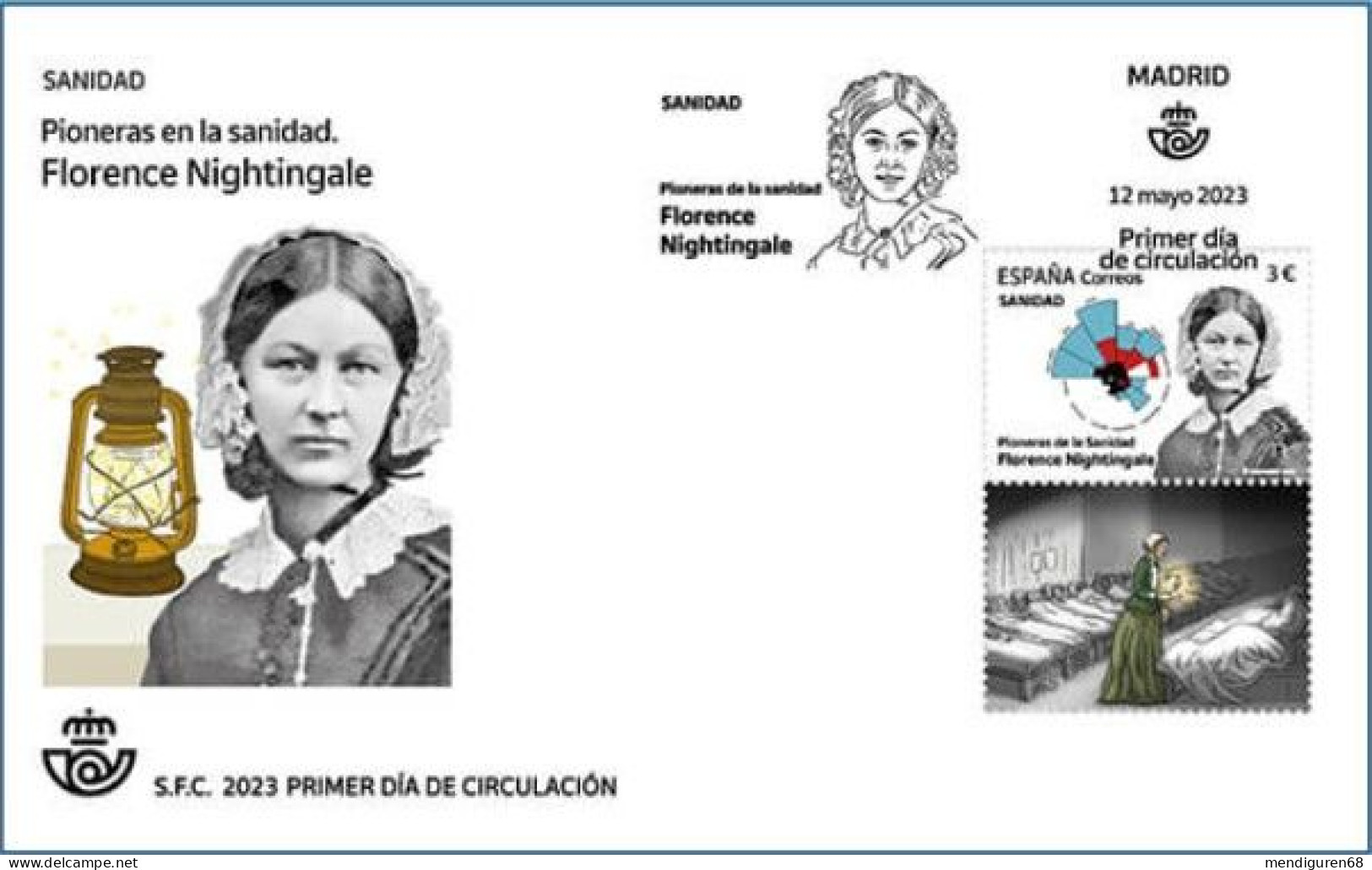 ESPAGNE SPANIEN SPAIN ESPAÑA 2023 PIONEERS OF HEALTH PIONERAS DE LA SANIDAD FLORENCE NIGHTINGALE FDC ED 5662 - FDC