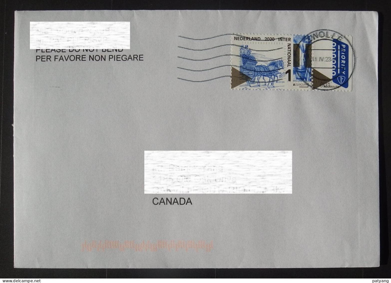 2023 Netherlands To Canada Cover - Cartas & Documentos