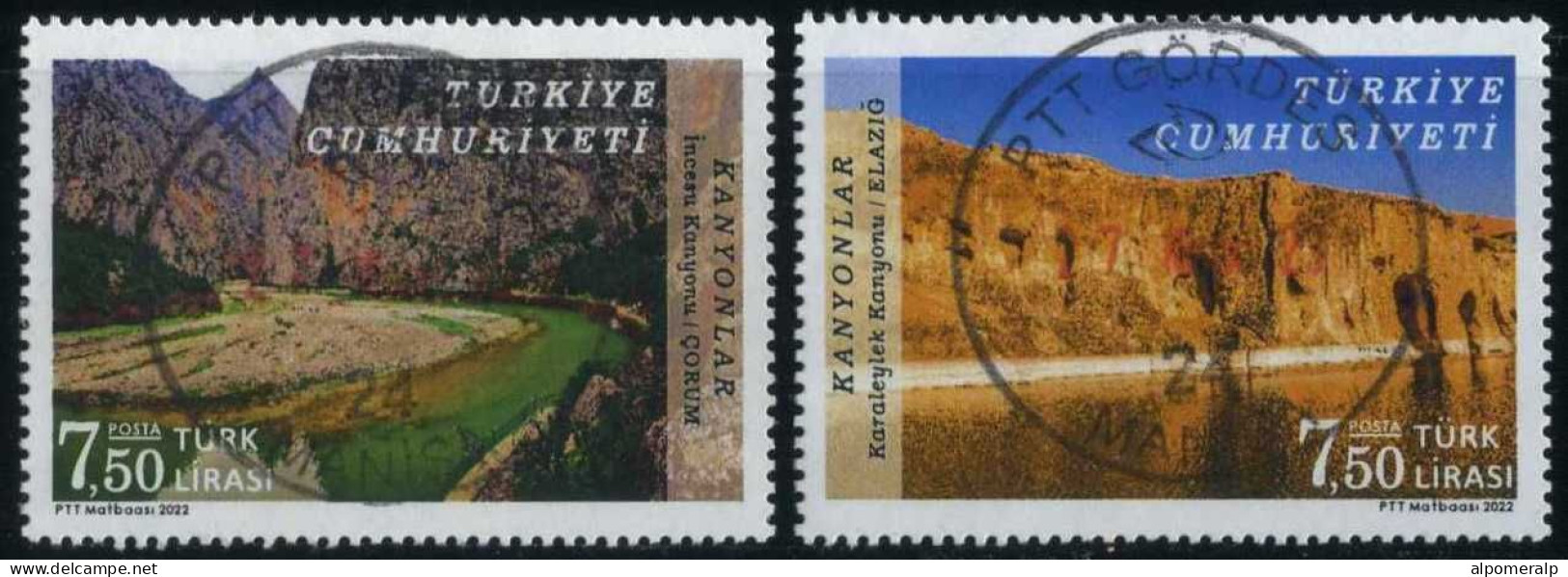 Türkiye 2022 Mi 4713-4714 Canyons: İncesu & Karaleylek | Landscapes - Oblitérés