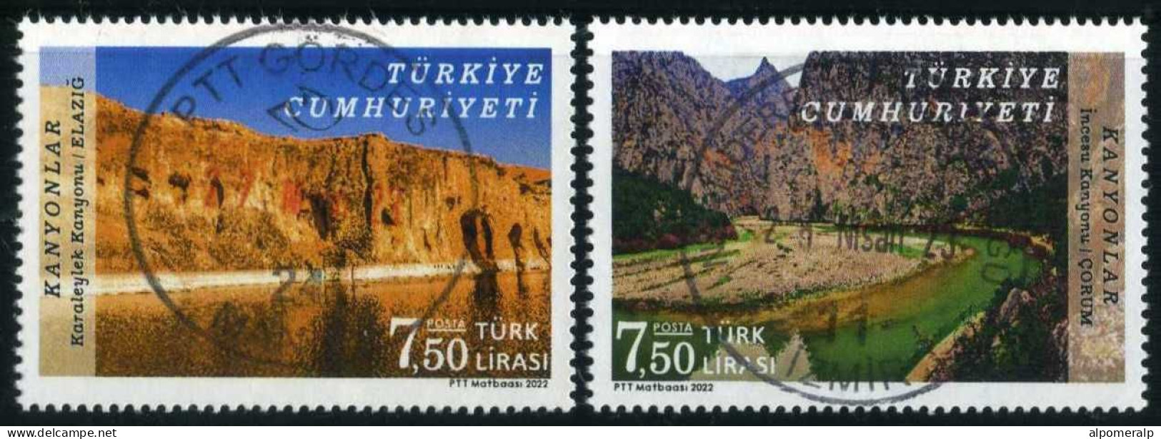 Türkiye 2022 Mi 4713-4714 Canyons: İncesu & Karaleylek | Landscapes - Oblitérés