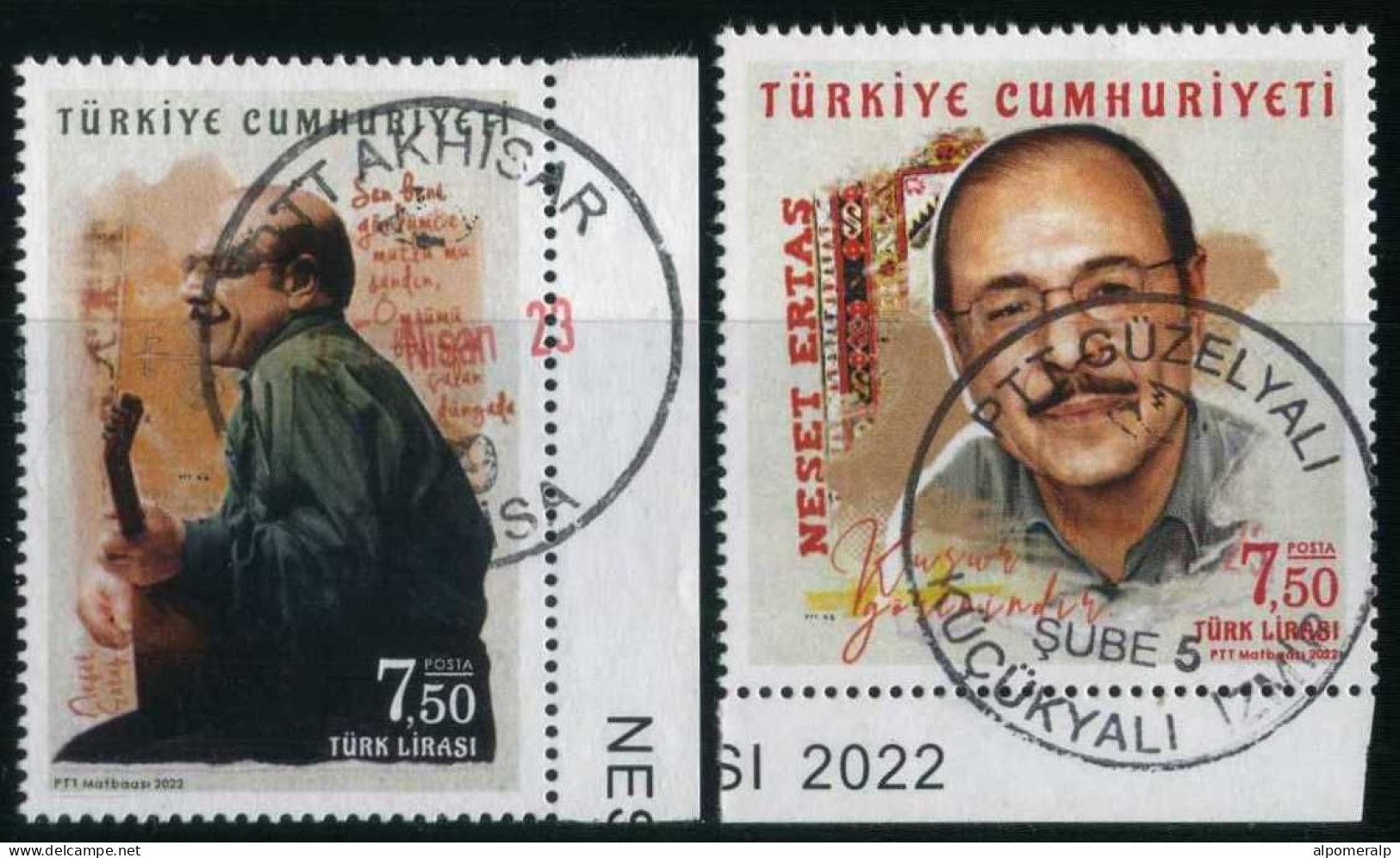 Türkiye 2022 Mi 4718-4719 Neşet Ertaş, Turkish Musician, Folk Poet | Music - Gebruikt