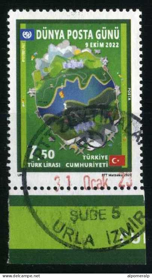 Türkiye 2022 Mi 4722 World Post Day | Flag, Joint Issues, U.P.U. - Gebraucht