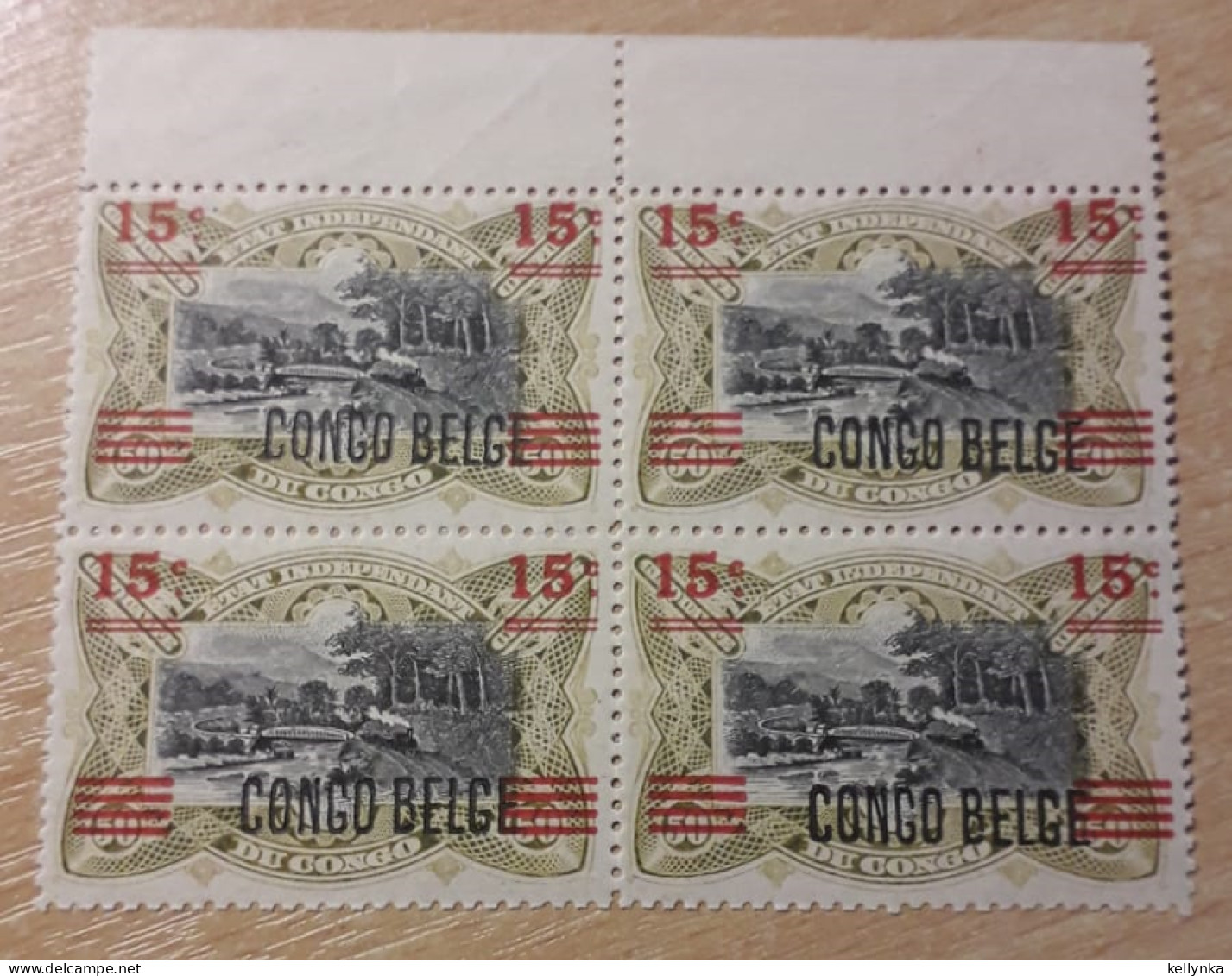 Congo Belge - 87A - Bloc De 4 - Variété - 1921 - MNH - Ongebruikt