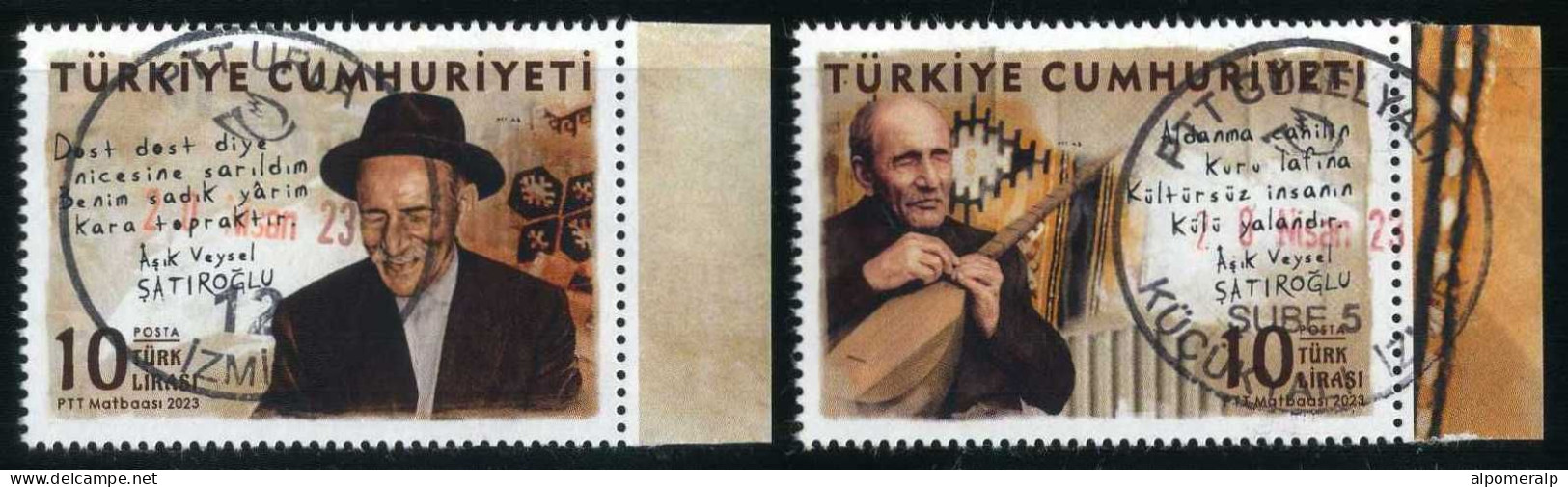 Türkiye 2023 Âşık Veysel Şatıroğlu, Poet Of The Turkish Folk Literature, Minstrel (1894-1973) - Used Stamps