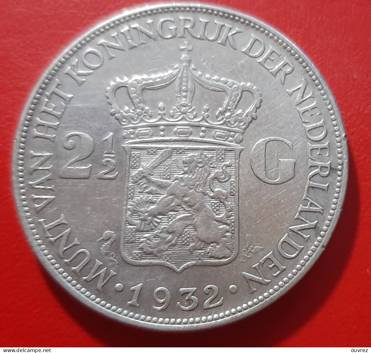 2 1/2  GULDEN  1932 - Monedas En Oro Y Plata