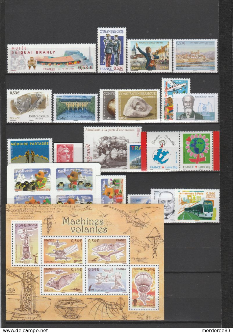 FRANCE 2006 ANNEE COMPLETE 135 TIMBRES NEUF YT 3861 A 3995 COTE 319 EURO - 2000-2009