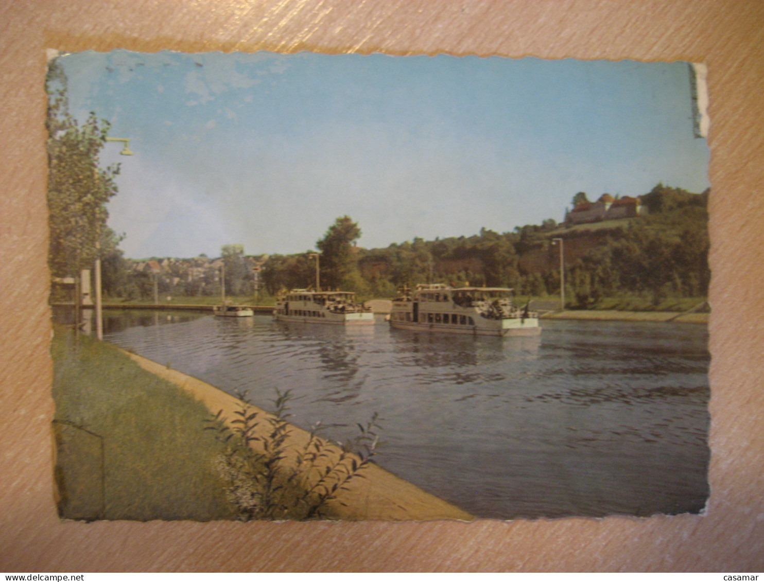 MARBACH AM NECKAR River Ship Cancel Baden Wurttemberg Stuttgart GERMANY Postcard - Marbach