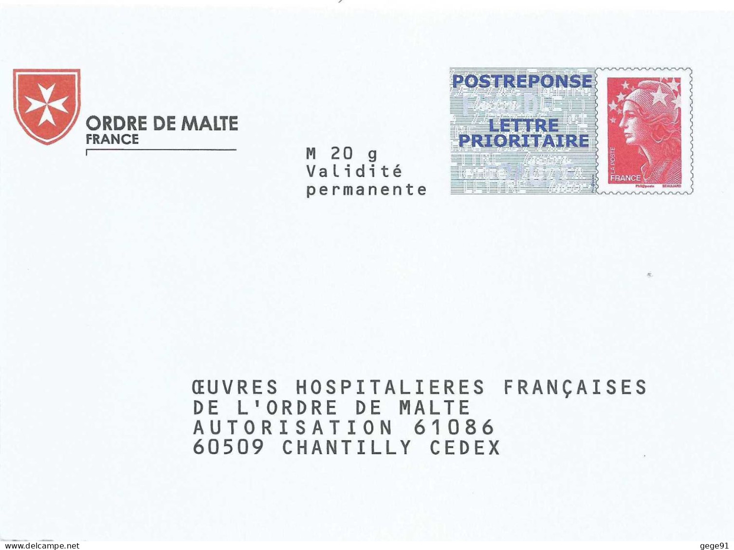 Pap Réponse Beaujard - Ordre De Malte - Agrément 09P434 - Prêts-à-poster:Answer/Beaujard