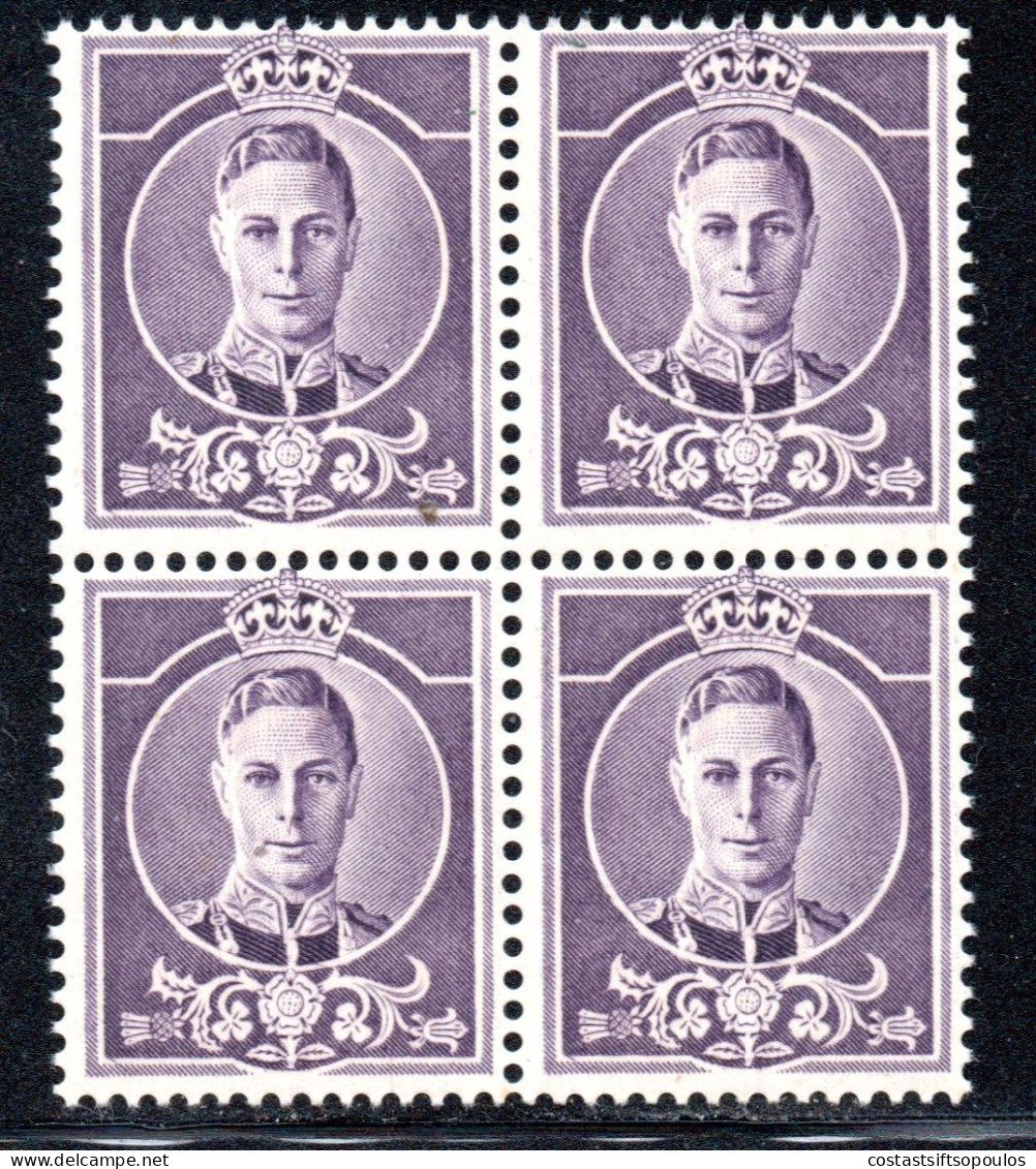 1517.GREAT BRITAIN.1937 KING GEORGE VI WATERLOW ESSAY IN VIOLET, MNH BLOCK OF 4. - Ensayos, Pruebas & Reimpresiones