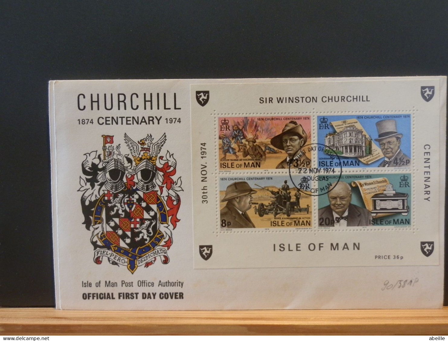 90/581P   FDC  MAN  1974 - Sir Winston Churchill