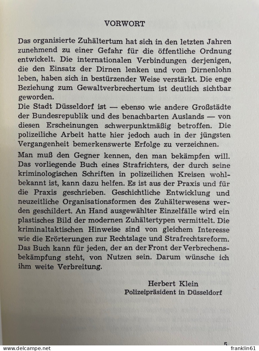 Der Zuhälter : Wandlungen Eines Tätertyps. - Law