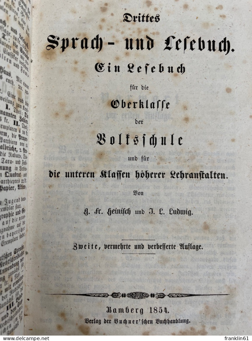 Drittes Sprach- Und Lesebuch. Ein Lesebuch Für Die Oberklasse Der Volksschule Und Für Die Unteren Klassen Höhe - School Books