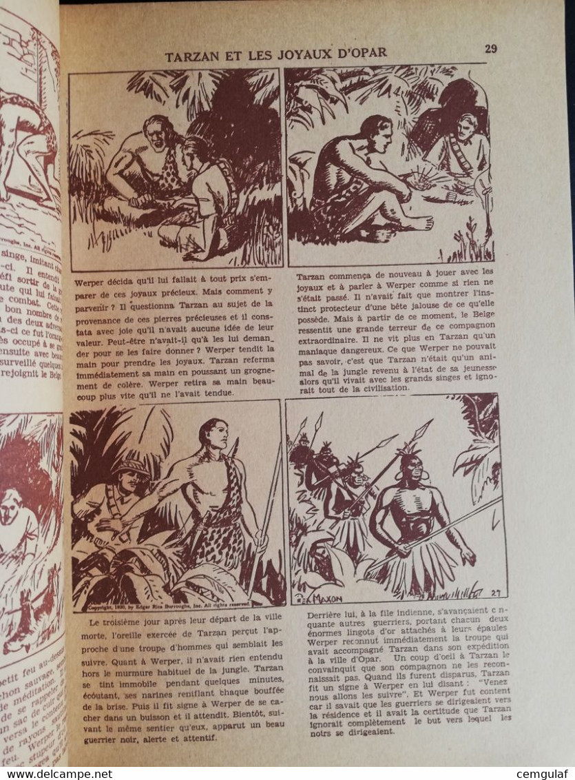 Tarzan Et Les Joyaux D'Opar / EDGAR RICE BURROUGHS - REX MAXON -1944 MONTREAL CANADA (LIVRE IMPRESSION FRANÇAISE)