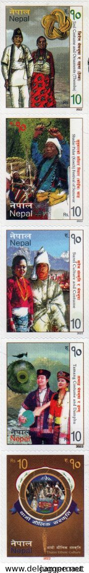 Nepal 2022 ETHNIC Culture/Costumes Series 5-STAMP Set MnH - Hinduismo