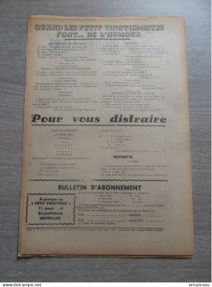 Le Petit Vingtième ANNEE 1940 RARE !  ( Voir Détails )