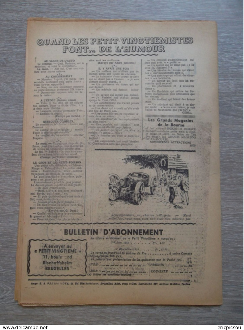 Le Petit Vingtième ANNEE 1940 RARE !  ( Voir Détails )