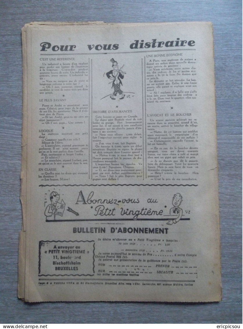 Le Petit Vingtième ANNEE 1940 RARE !  ( Voir Détails )