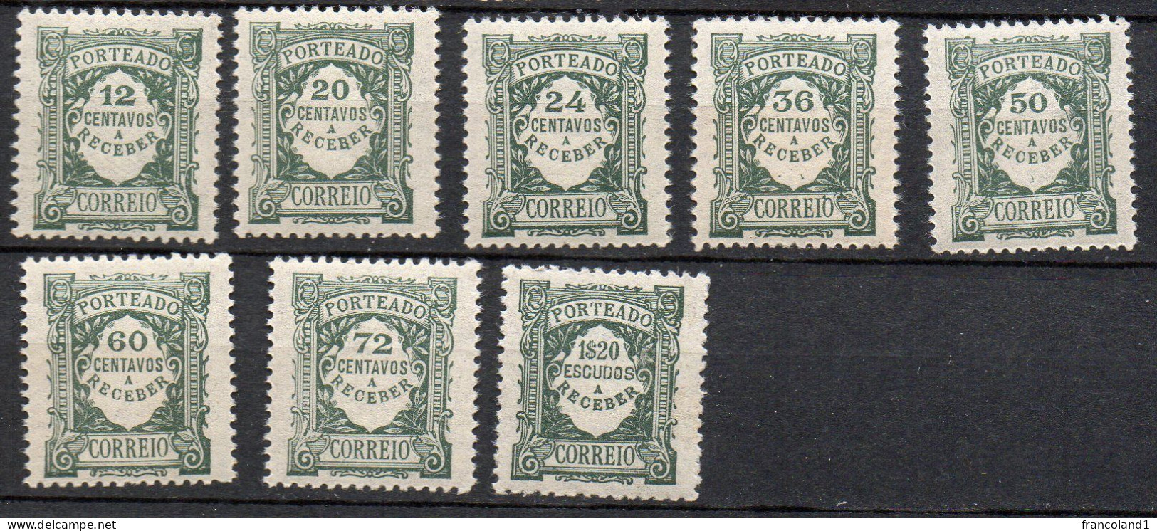 1921 Portogallo Segnatasse 8 Valori  MNH** - Ungebraucht