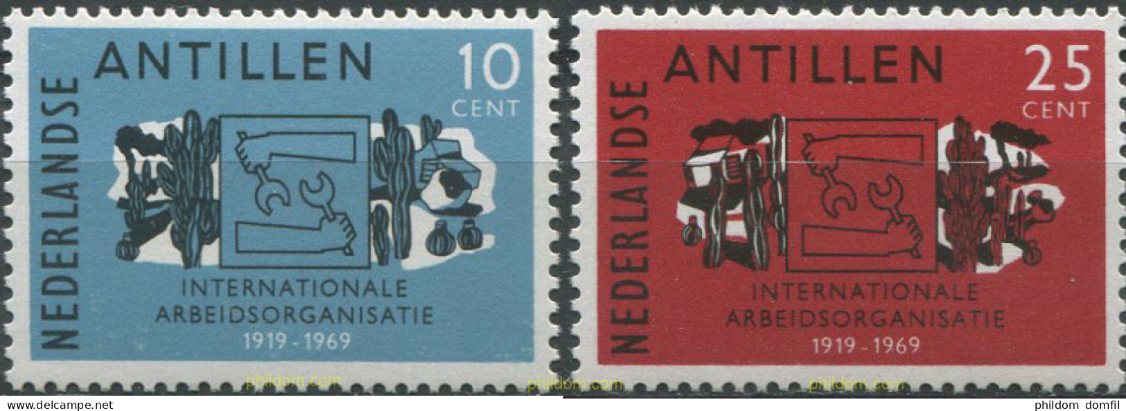 622975 MNH ANTILLAS HOLANDESAS 1969 50 AÑOS DEL PROGRESO DEL SERVICIO SOCIAL - Antilles