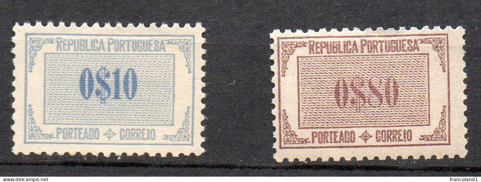 1923 Portogallo Segnatasse N. 50 E 56  MLH* - Unused Stamps