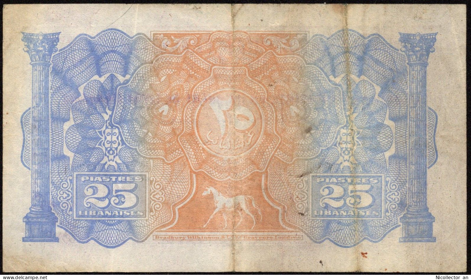 Lebanon 25 Piastres 1942 VF Banknote - Liban