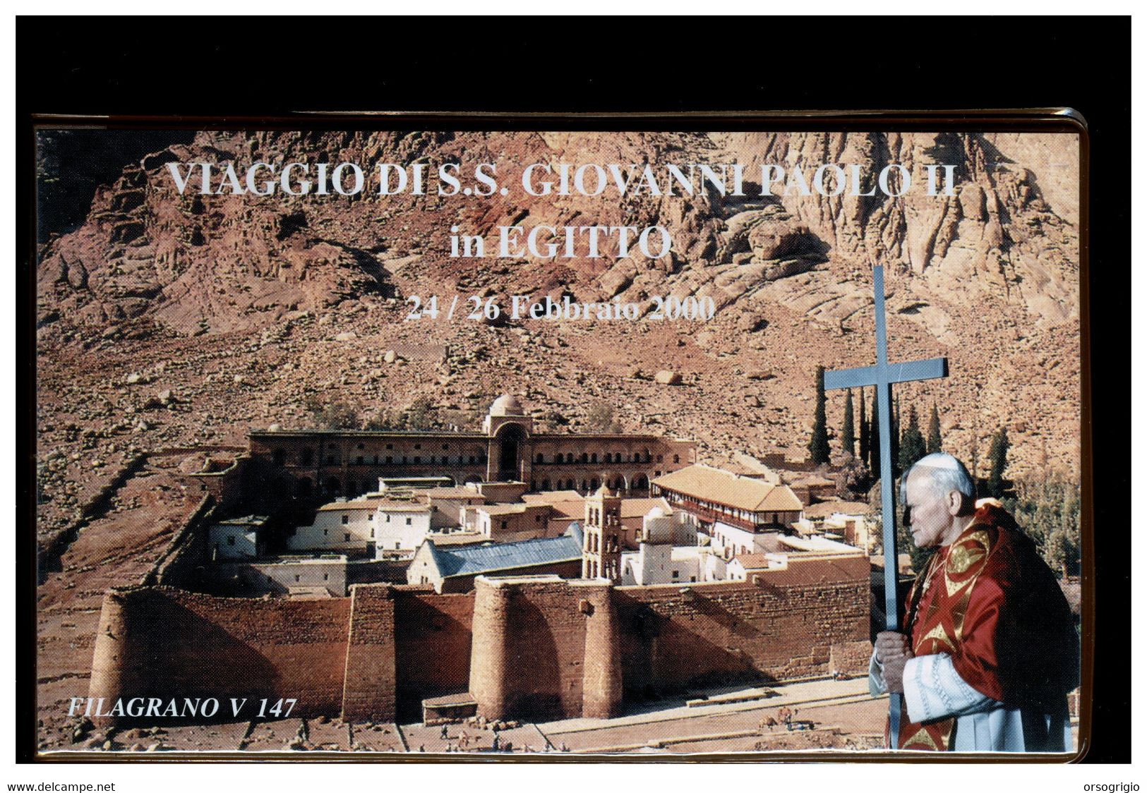 VATICANO - VIAGGI DEL PAPA - 2000 - Viaggio Di S.S. GIOVANNI PAOLO II In Egitto E In Israele E Giordania  -   Filagrano - Plaatfouten & Curiosa