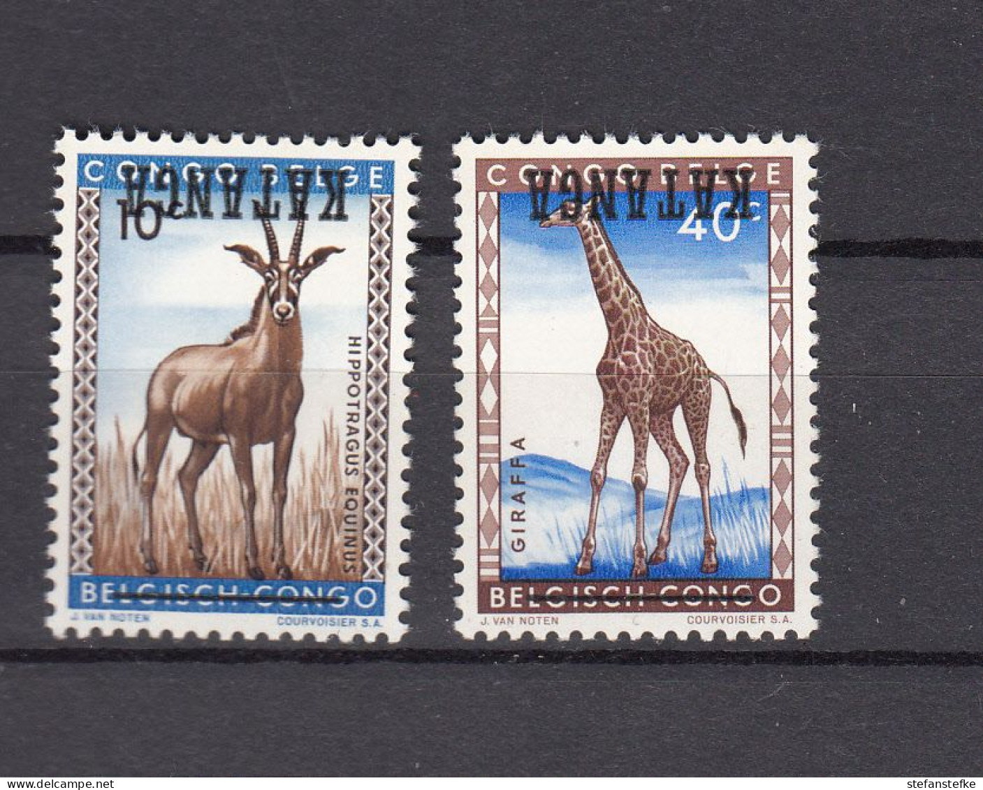 Katanga : Ocb Nr:  6 + 8 ** MNH  RENVERSEE(zie Scan) - Katanga