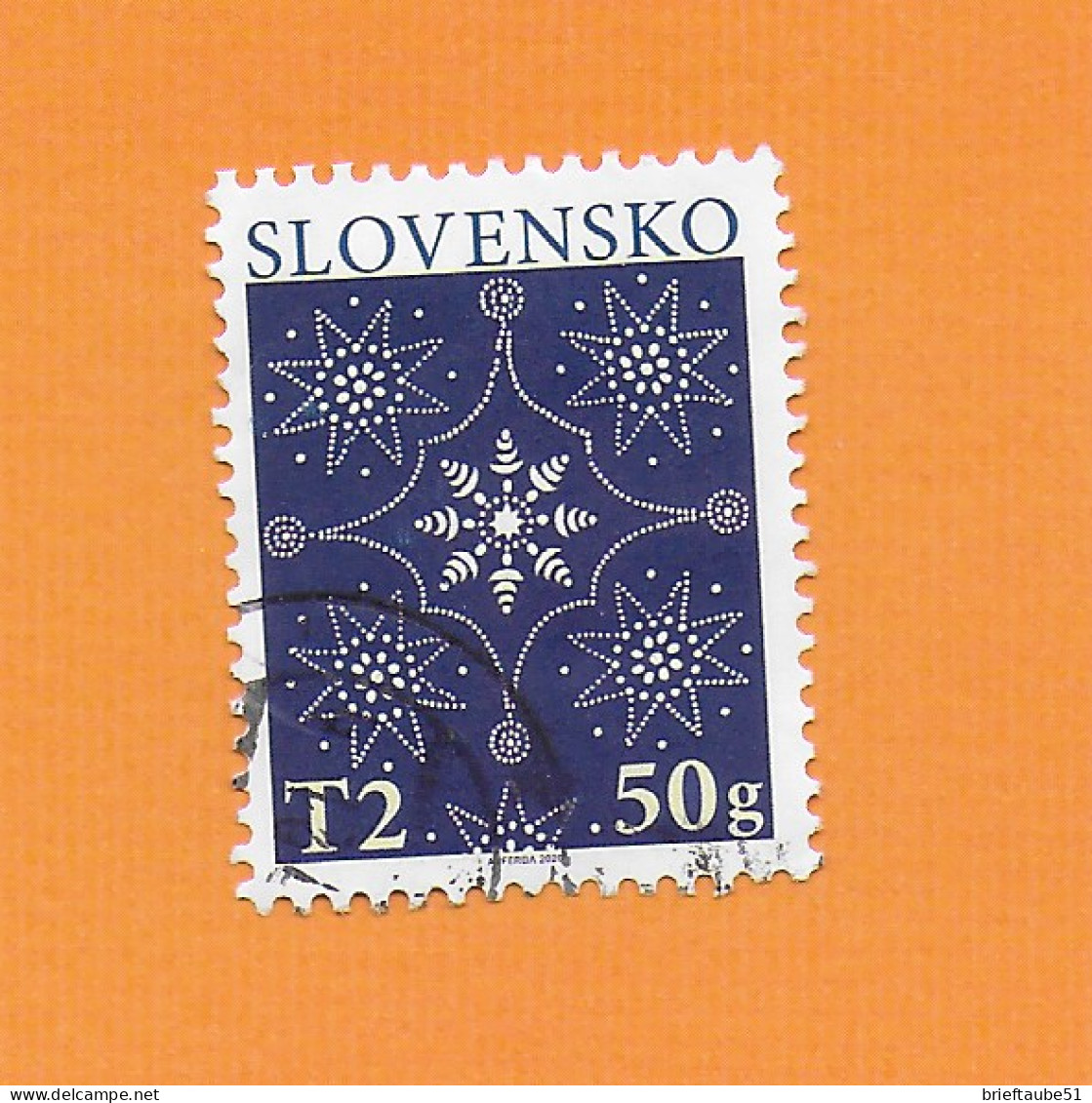 SLOVAKIA REPUBLIC 2020  Gestempelt°Used MiNr. 897  "WEIHNACHTEN * STERNE * BLAUDRUCK" - Oblitérés