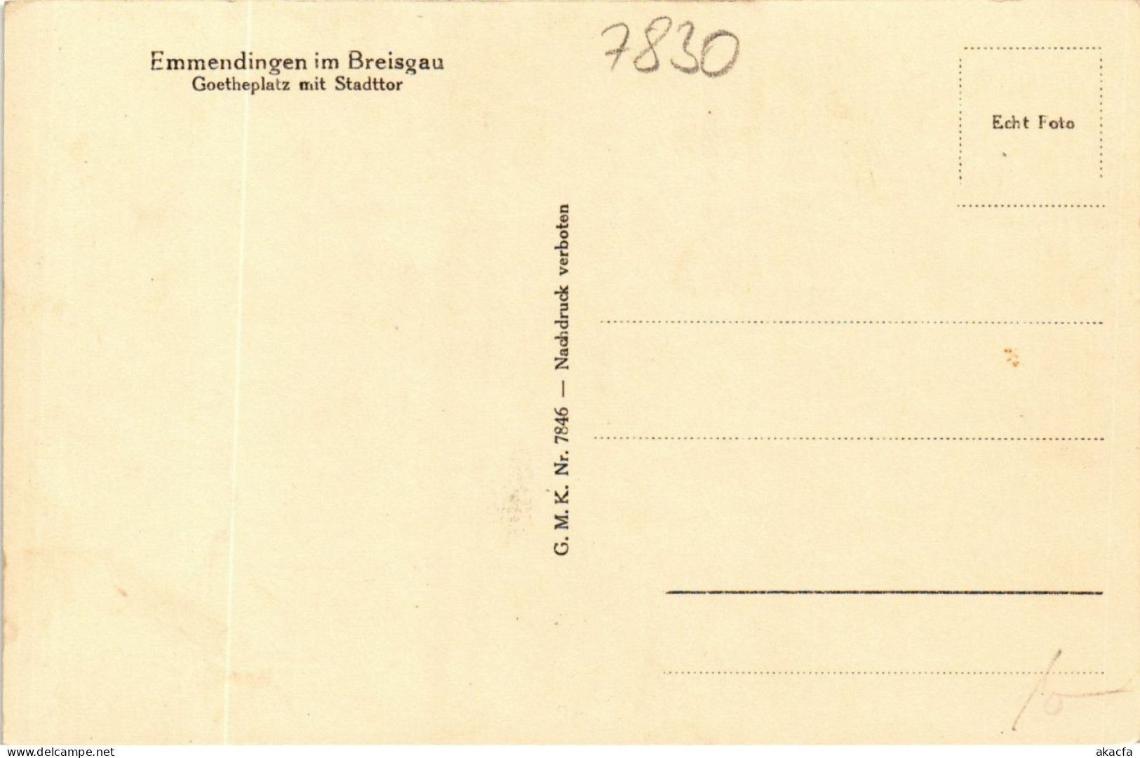 CPA AK Emmendingen Goetheplatz Mit Stadttor GERMANY (891315) - Emmendingen