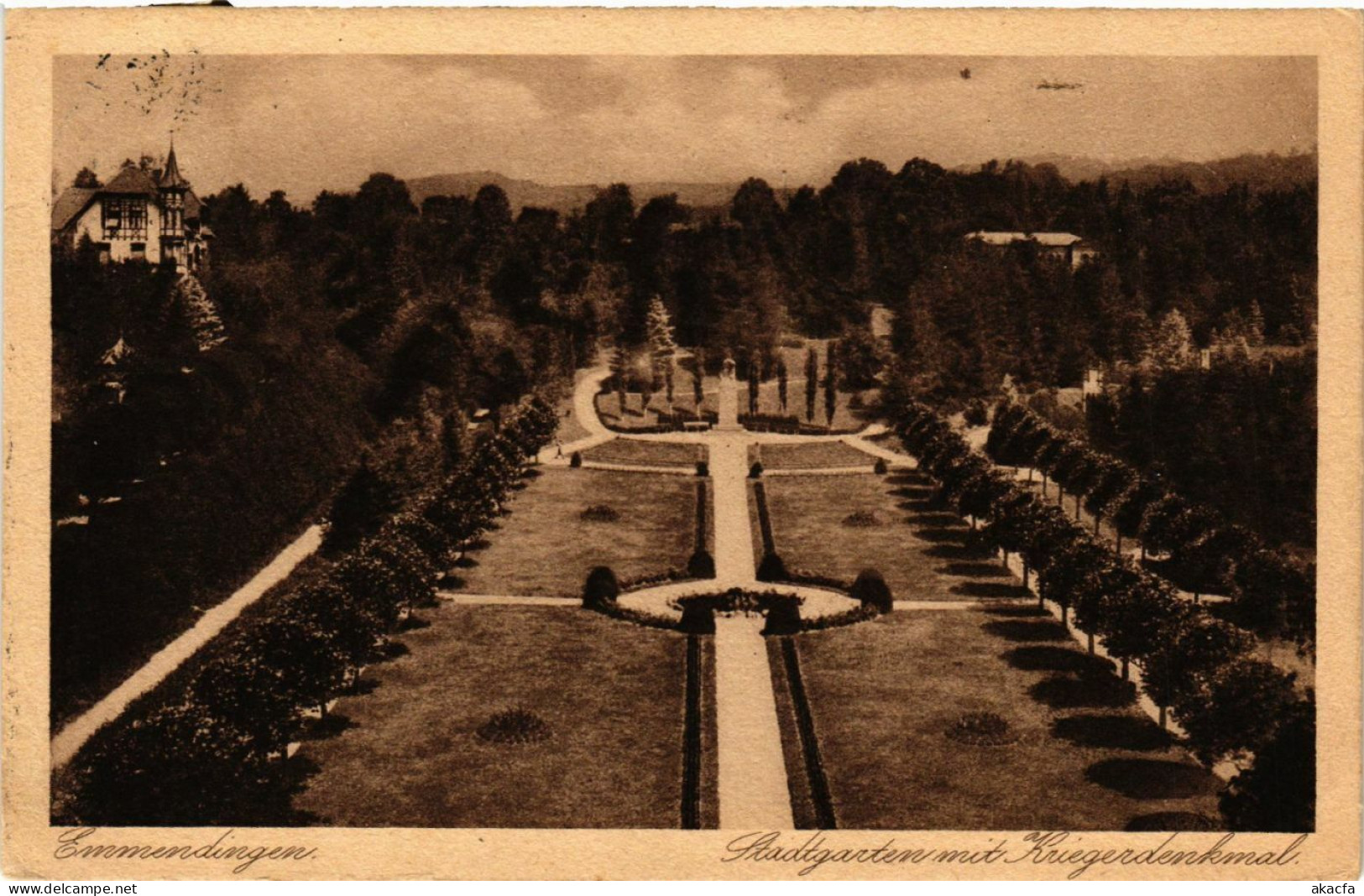 CPA AK Emmendingen Stadtgarten Mit Kriegerdenkmal GERMANY (891313) - Emmendingen