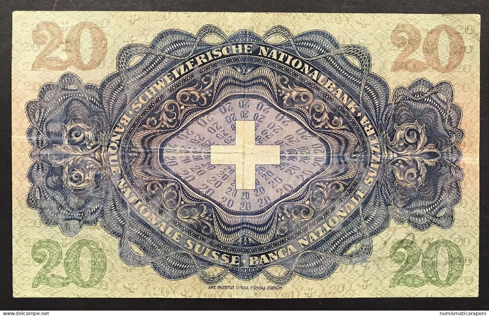 Svizzera Suisse  20 Francs Franken Franchi 1947 Bb+ Naturale LOTTO 4549 - Switzerland