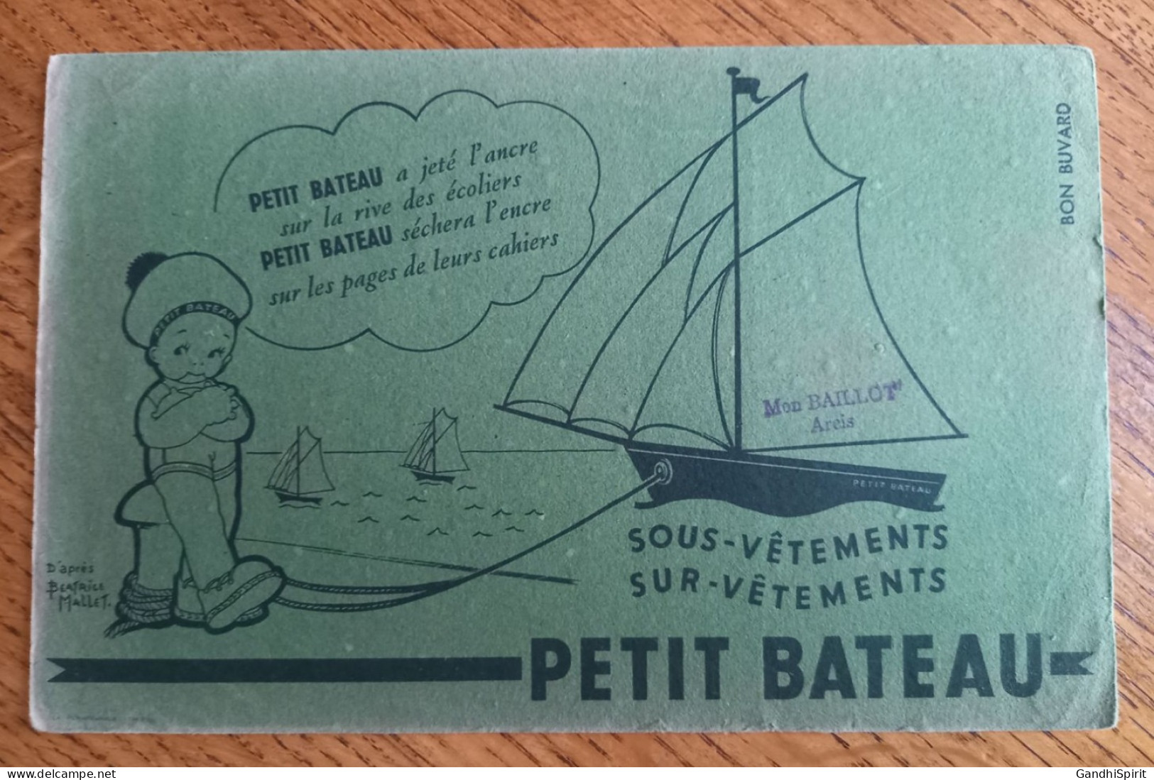 Buvard - Petit Bateau Par Béatrice Mallet - Sous & Sur Vêtements - Maison Baillot à Arcis Sur Aube - Textile & Vestimentaire