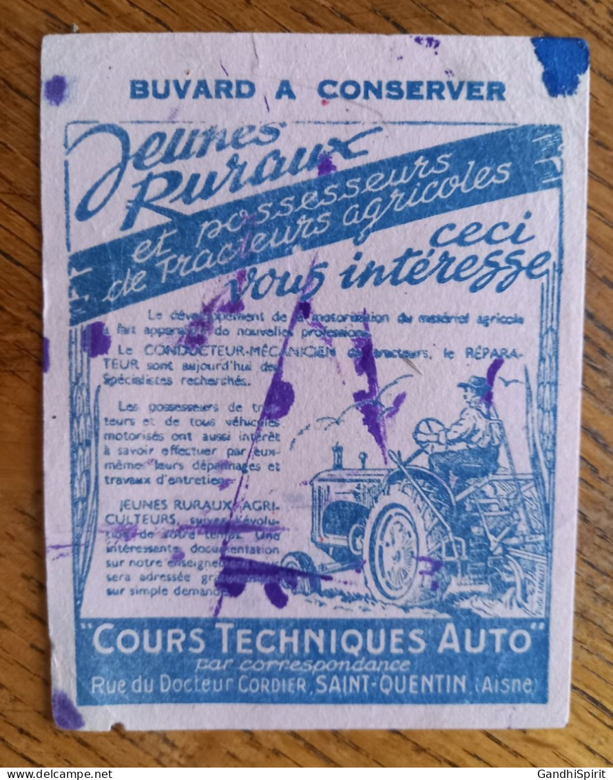 Buvard - Saint Quentin, Jeunes Ruraux Et Possesseurs De Tracteurs Agricole, Conducteur Mécanicien, Réparateur - Farm